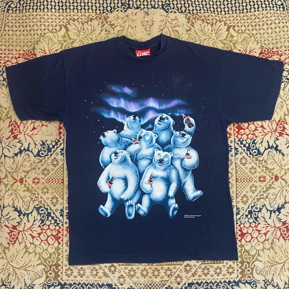 Vintage 90s Coke Coca Cola T-shirt Tee Shirt Polar Bear 1994 Single Stitch XL